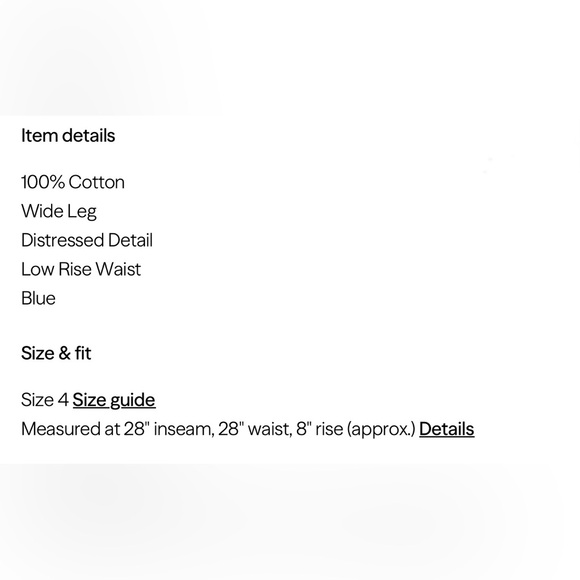 Pull & Bear Y2K Wide Leg Jeans Size 4 Low Rise Distressed (baggy light wash) - Picture 6 of 7